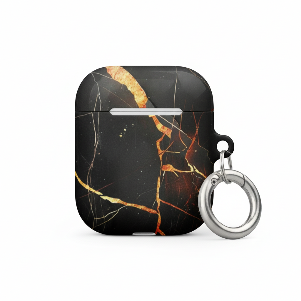 Black Marble Case for AirPods - One click