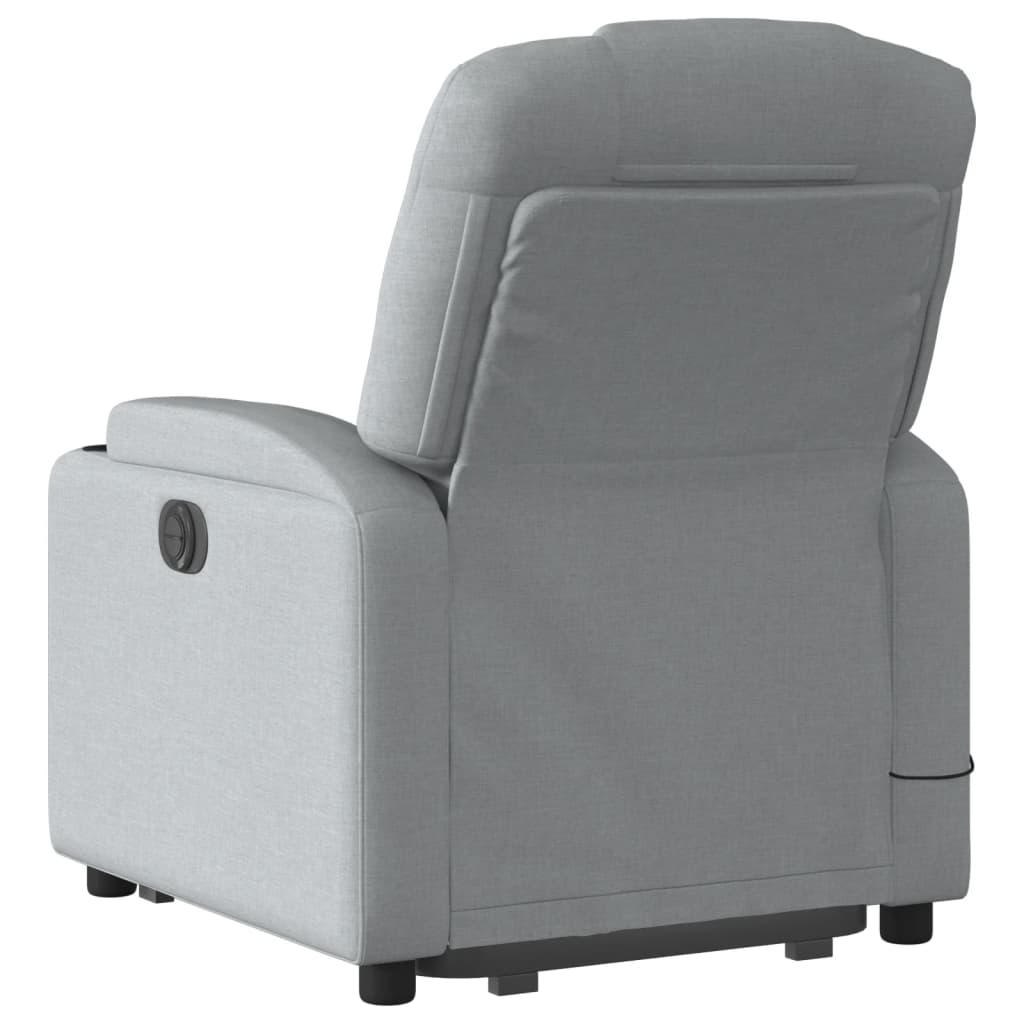 vidaXL Stand up Massage Recliner Chair Light Gray Fabric - One click