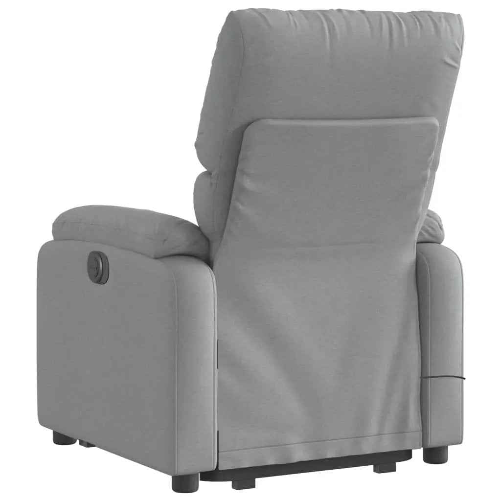 vidaXL Stand up Massage Recliner Chair Light Gray Fabric