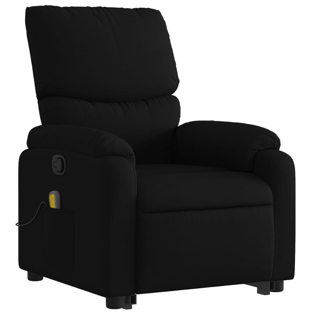 vidaXL Stand up Massage Recliner Chair Black Fabric - One click