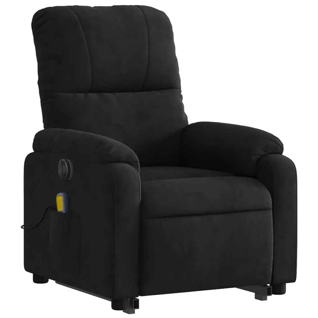 vidaXL Electric Stand up Massage Recliner Chair Black Microfiber Fabric