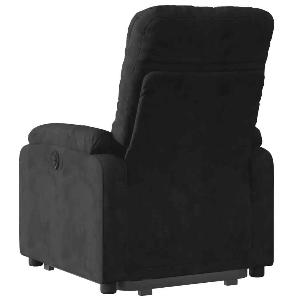 vidaXL Electric Stand up Massage Recliner Chair Black Microfiber Fabric