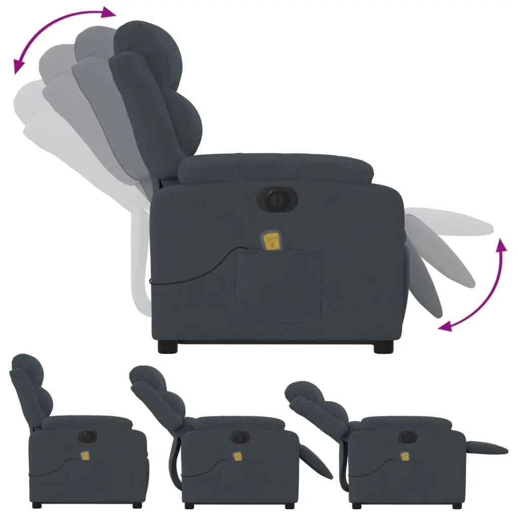 vidaXL Electric Stand up Massage Recliner Chair Dark Gray Velvet