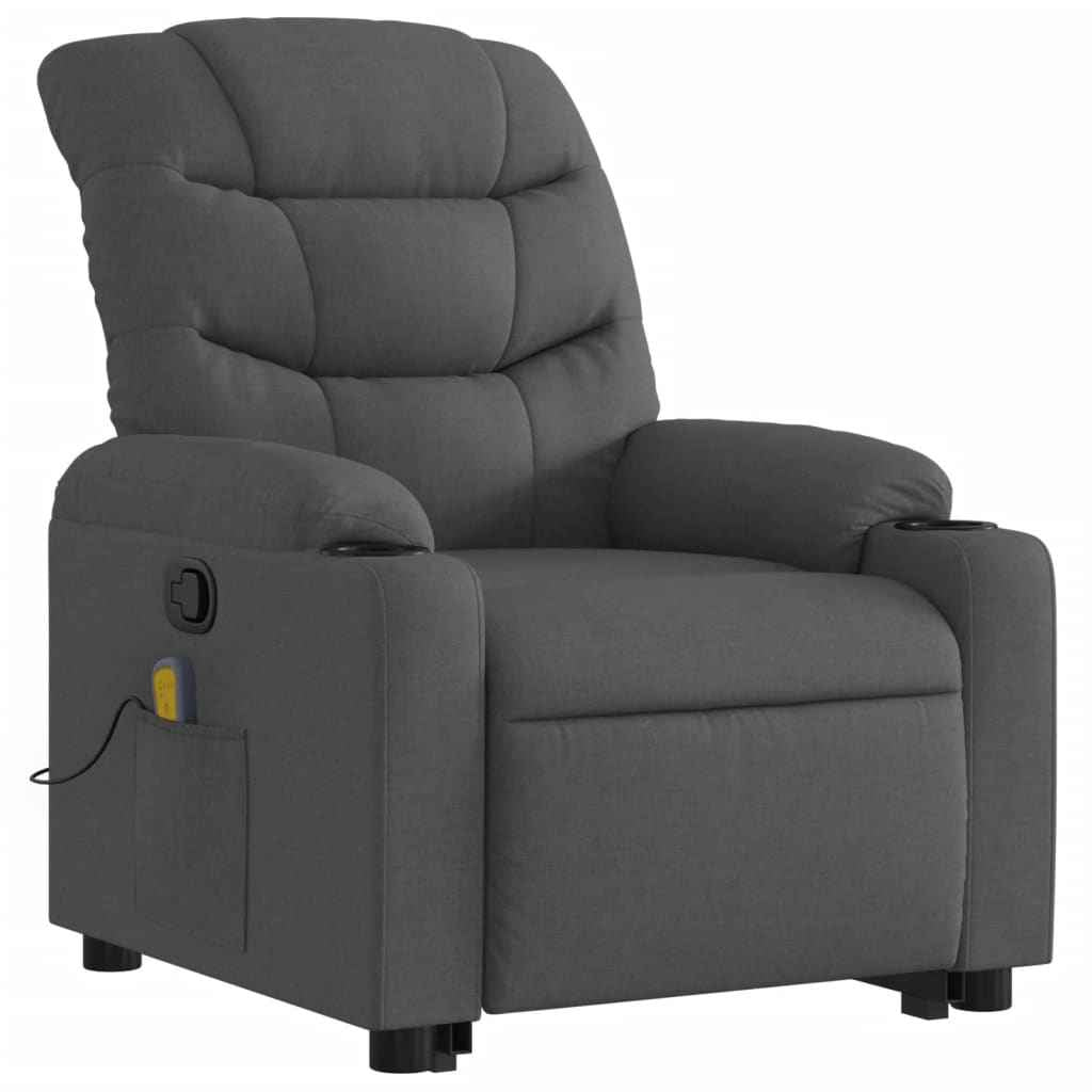 vidaXL Stand up Massage Recliner Chair Dark Gray Fabric