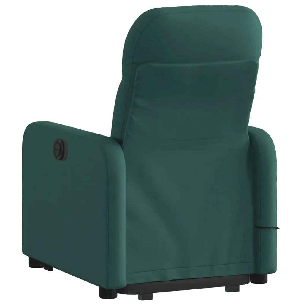 vidaXL Stand up Massage Recliner Chair Dark Green Fabric