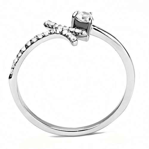 DA145 - High polished (no plating) Stainless Steel Ring with AAA Grade - One click