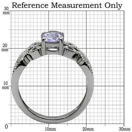 TK079 - High polished (no plating) Stainless Steel Ring with AAA Grade - One click