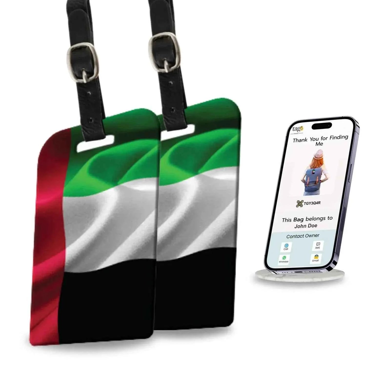 Smart Bag Security Tag - UAE Flag [Pack 2]