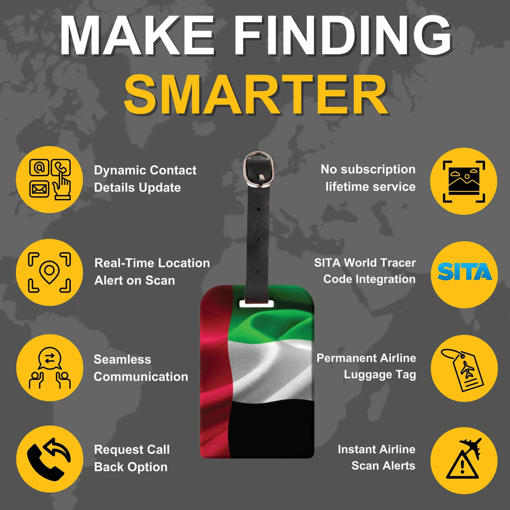 Smart Bag Security Tag - UAE Flag [Pack 2]