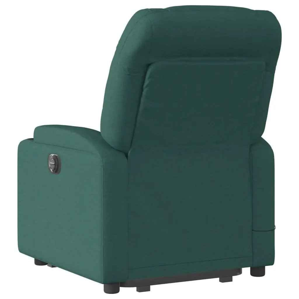 vidaXL Electric Stand up Massage Recliner Chair Dark Green Fabric - One click
