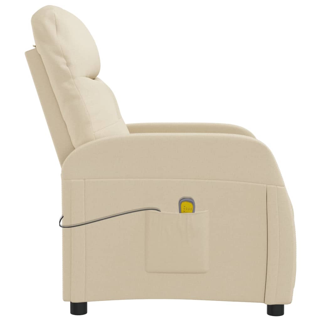 vidaXL Massage Chair Cream Fabric - One click